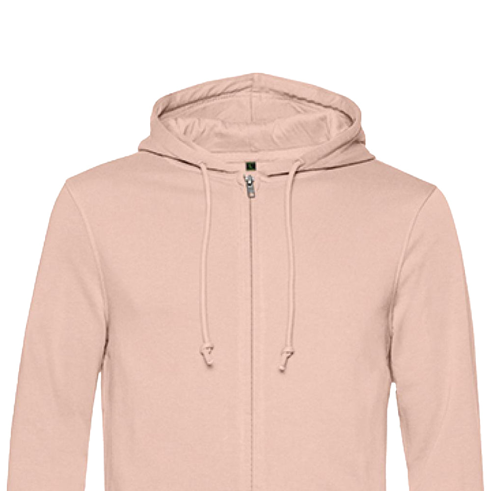 Soft Rose - Back - B&C Mens Organic Zipped Hoodie