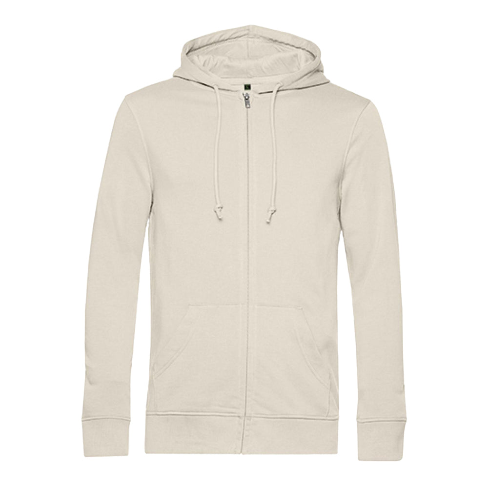 Off White - Front - B&C Mens Organic Zipped Hoodie
