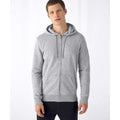 Heather Grey - Back - B&C Mens Organic Zipped Hoodie