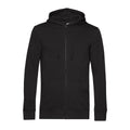 Black - Front - B&C Mens Organic Zipped Hoodie