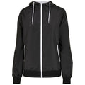 Black-White - Front - Build Your Brand Womens-Ladies Windrunner Recycled Jacket