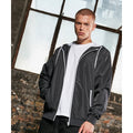 Black-White - Side - Build Your Brand Mens Windrunner Recycled Jacket