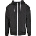 Black-White - Front - Build Your Brand Mens Windrunner Recycled Jacket