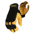 Black-Yellow - Front - Stanley Unisex Adult Hybrid Performance Leather Safety Gloves