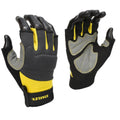 Grey-Black-Yellow - Front - Stanley Unisex Adult Performance Fingerless Safety Gloves