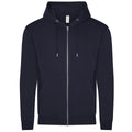 French Navy - Front - Awdis Unisex Adult Organic Hoodie