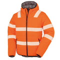 Fluorescent Orange - Front - Result Genuine Recycled Mens Ripstop Safety Padded Jacket