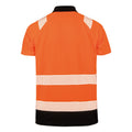 Fluorescent Orange-Black - Back - Result Genuine Recycled Mens Safety Polo Shirt