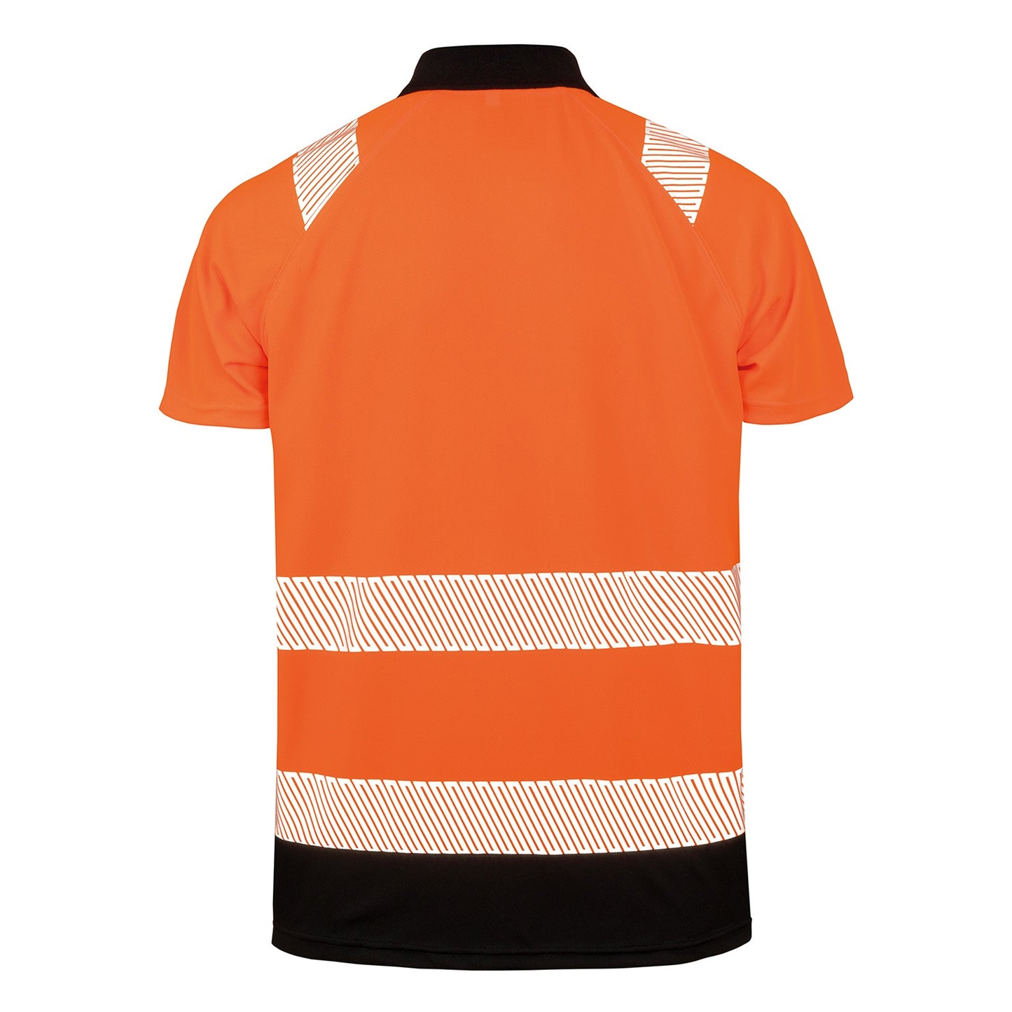 Fluorescent Orange-Black - Back - Result Genuine Recycled Mens Safety Polo Shirt