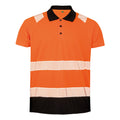 Fluorescent Orange-Black - Front - Result Genuine Recycled Mens Safety Polo Shirt