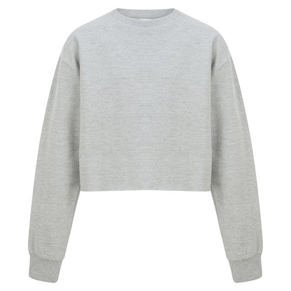 Heather Grey - Front - SF Minni Girls Heather Slounge Sweatshirt