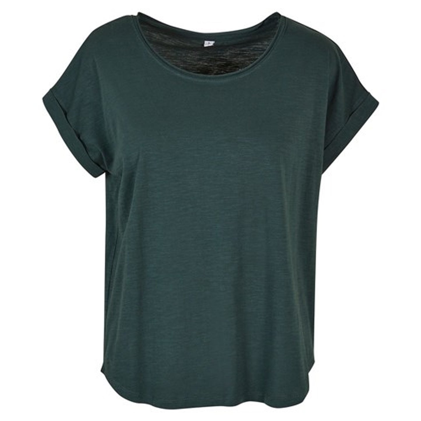 Bottle Green - Front - Build Your Brand Womens-Ladies Long Slub T-Shirt