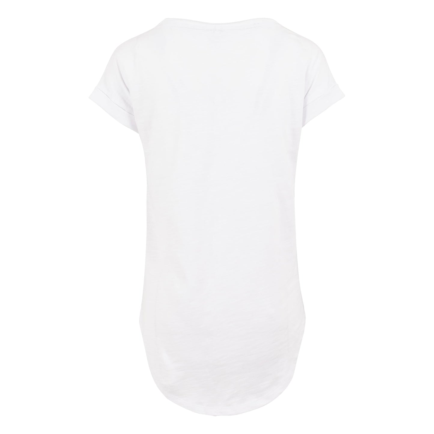 White - Back - Build Your Brand Womens-Ladies Long Slub T-Shirt