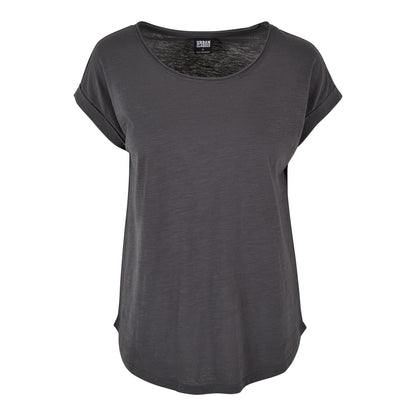 Dark Shadow - Front - Build Your Brand Womens-Ladies Long Slub T-Shirt