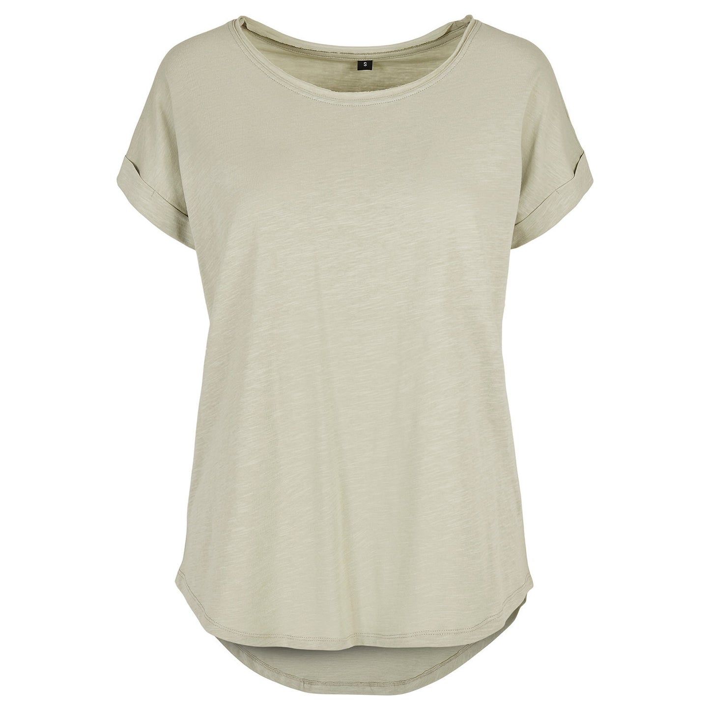 Soft Salvia - Front - Build Your Brand Womens-Ladies Long Slub T-Shirt
