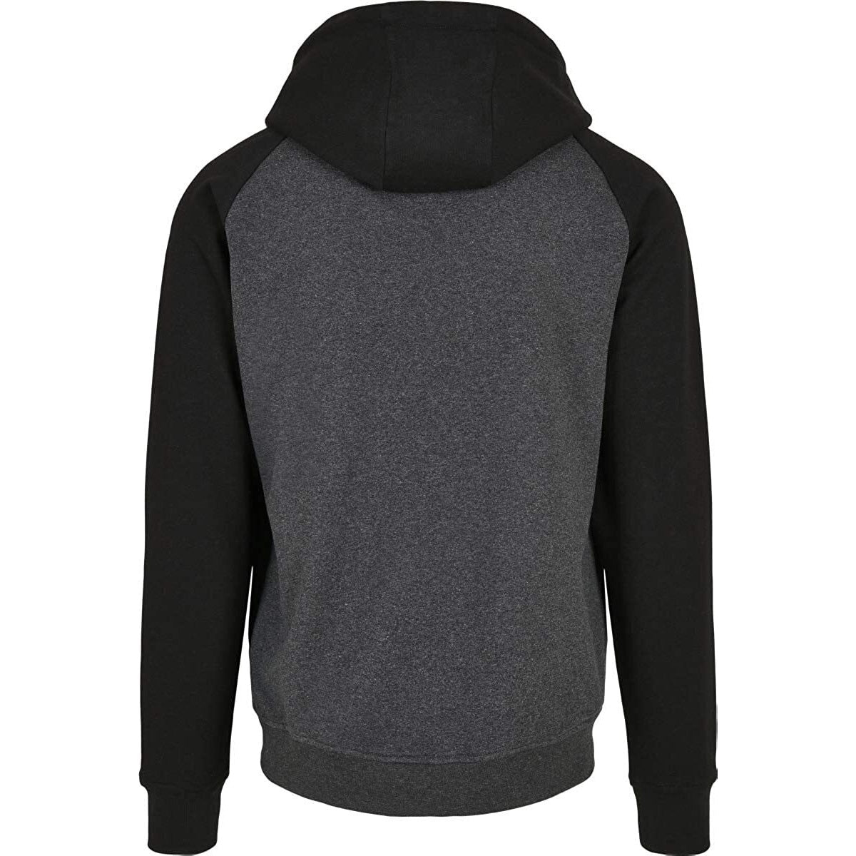 Charcoal-Black - Back - Build Your Brand Mens Basic Raglan Hoodie