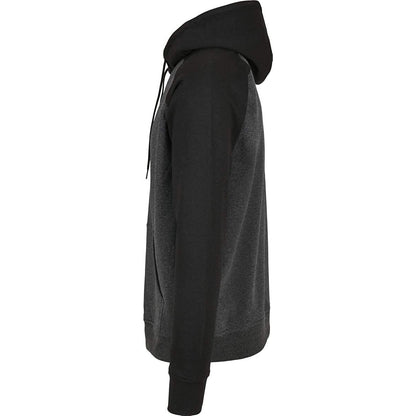 Charcoal-Black - Side - Build Your Brand Mens Basic Raglan Hoodie
