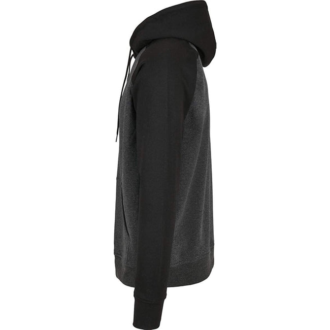 Charcoal-Black - Side - Build Your Brand Mens Basic Raglan Hoodie
