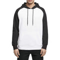 White-Black - Back - Build Your Brand Mens Basic Raglan Hoodie