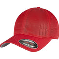 Red - Front - Flexfit Unisex Adult 360 Omnimesh Mesh Cap