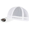 White - Side - Flexfit Unisex Adult 360 Omnimesh Mesh Cap