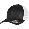 Black-White - Front - Flexfit Unisex Adult Omnimesh Mesh Two Tone Cap
