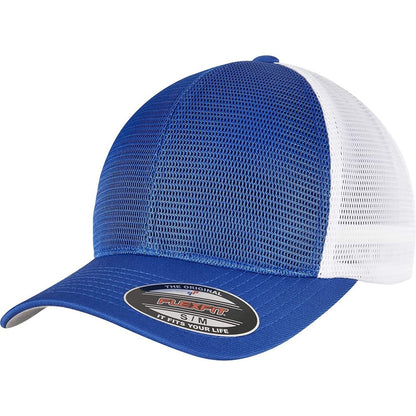 Royal Blue-White - Front - Flexfit Unisex Adult Omnimesh Mesh Two Tone Cap