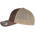 Brown-Khaki - Side - Flexfit Unisex Adult 360 Omnimesh Mesh Two Tone Cap