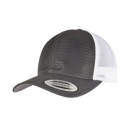 Charcoal-White - Front - Flexfit Unisex Adult 360 Omnimesh Mesh Two Tone Cap
