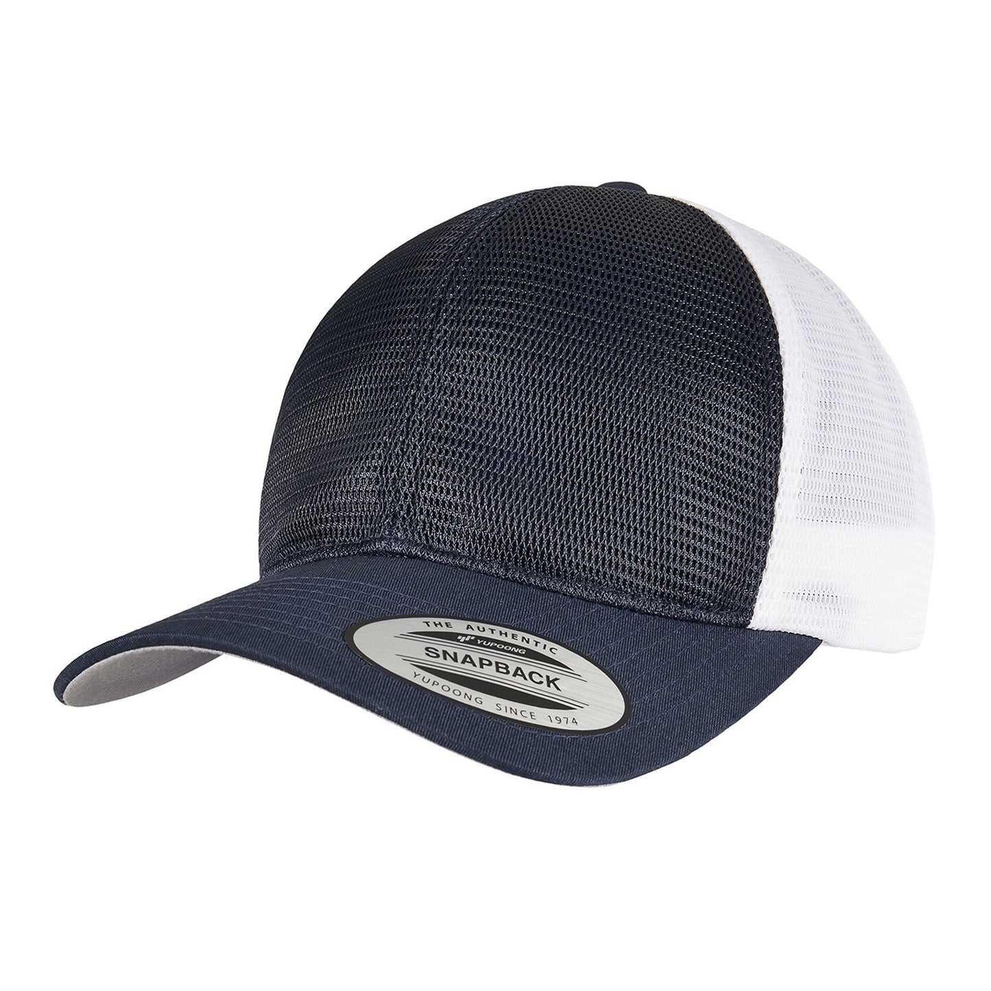 Navy-White - Front - Flexfit Unisex Adult 360 Omnimesh Mesh Two Tone Cap