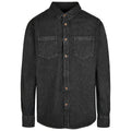 Black - Front - Build Your Brand Mens Denim Shirt