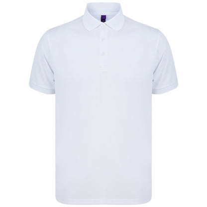 White - Front - Henbury Unisex Adult Polo Shirt