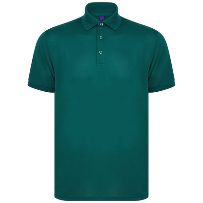 Bottle Green - Front - Henbury Unisex Adult Polo Shirt
