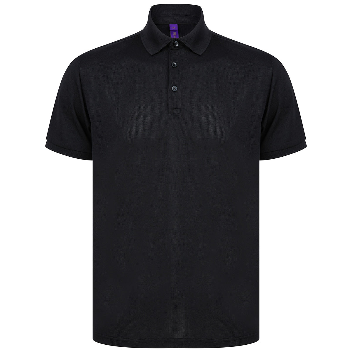 Black - Front - Henbury Unisex Adult Polo Shirt