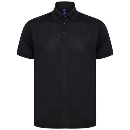 Black - Front - Henbury Unisex Adult Polo Shirt