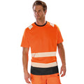 Fluorescent Orange-Black - Back - Result Genuine Recycled Mens Safety T-Shirt