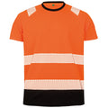Fluorescent Orange-Black - Front - Result Genuine Recycled Mens Safety T-Shirt