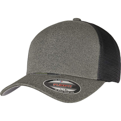 Olive-Black - Front - Yupoong Unisex Adult Flexfit Trucker Cap