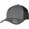 Dark Grey-Black - Front - Yupoong Unisex Adult Flexfit Trucker Cap