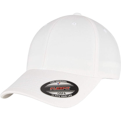 White - Front - Flexfit Unisex Adult Alpha Shape Baseball Cap