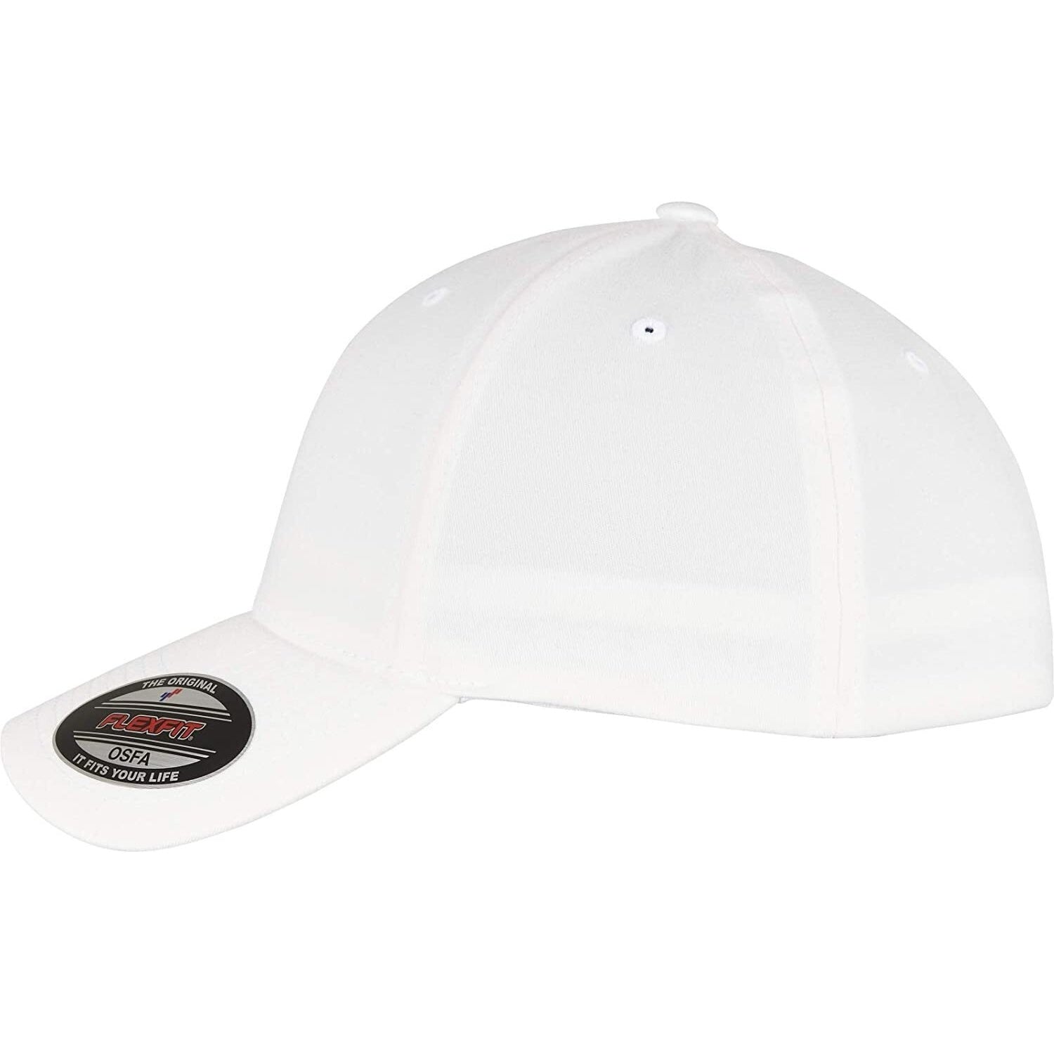 White - Side - Flexfit Unisex Adult Alpha Shape Baseball Cap