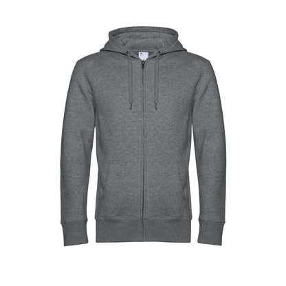 Mid Grey Heather - Front - B&C Mens King Zipped Hoodie