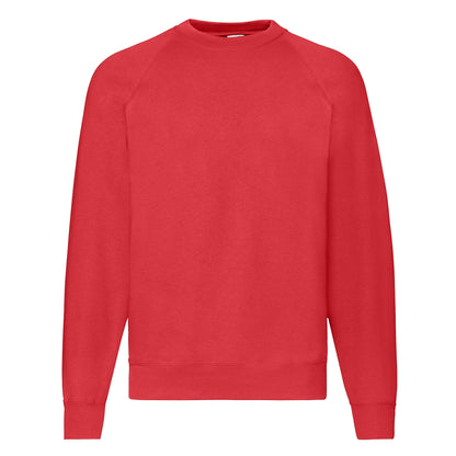 Red - Front - Fruit Of The Loom Mens Classic 80-20 Raglan Sweatshirt