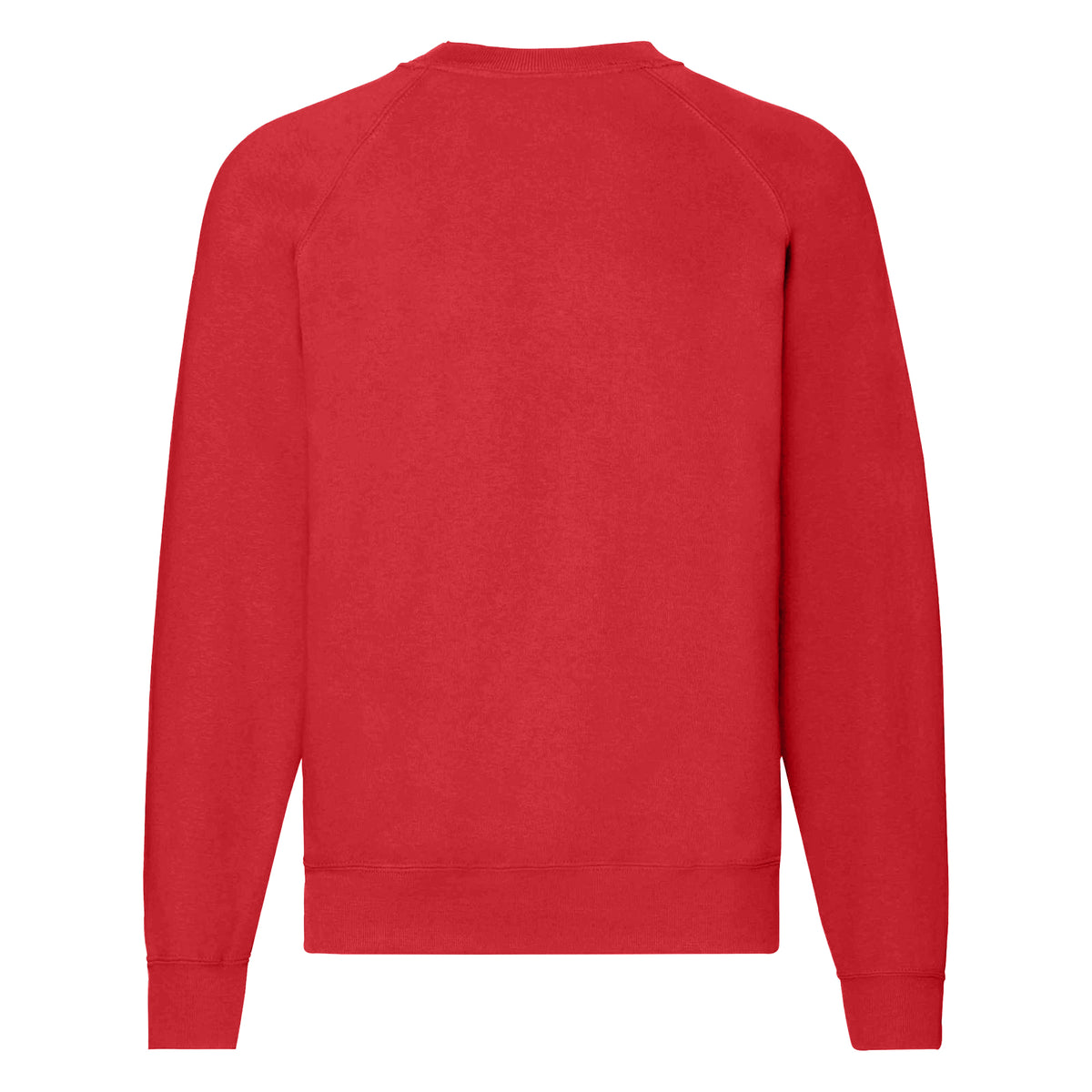 Red - Back - Fruit Of The Loom Mens Classic 80-20 Raglan Sweatshirt