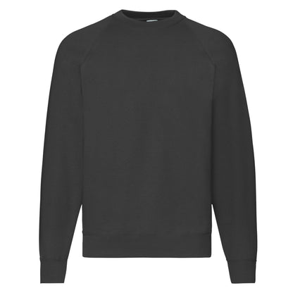 Black - Front - Fruit Of The Loom Mens Classic 80-20 Raglan Sweatshirt