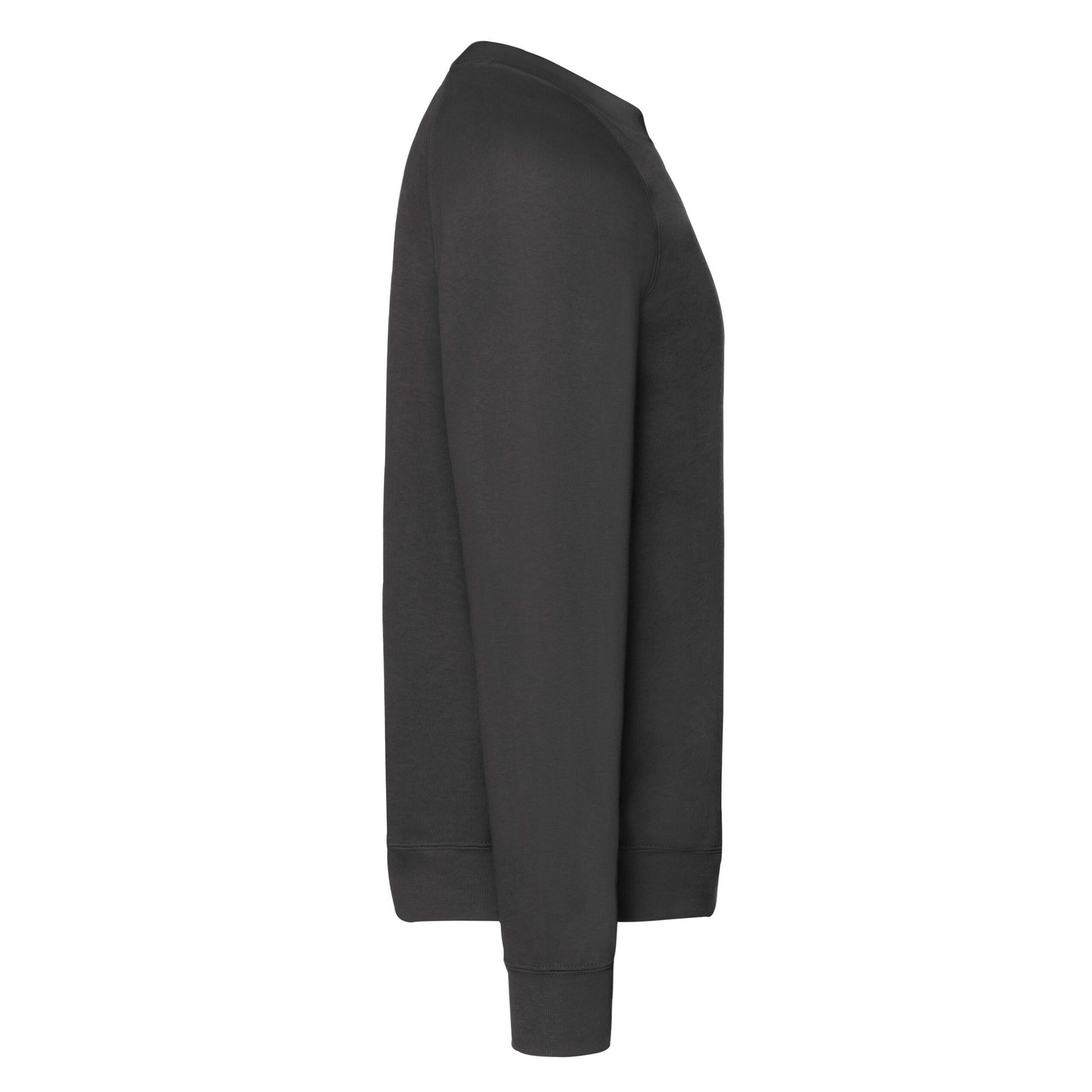 Black - Side - Fruit Of The Loom Mens Classic 80-20 Raglan Sweatshirt