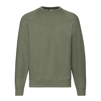 Classic Olive - Front - Fruit Of The Loom Mens Classic 80-20 Raglan Sweatshirt