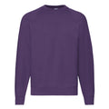 Purple - Front - Fruit Of The Loom Mens Classic 80-20 Raglan Sweatshirt