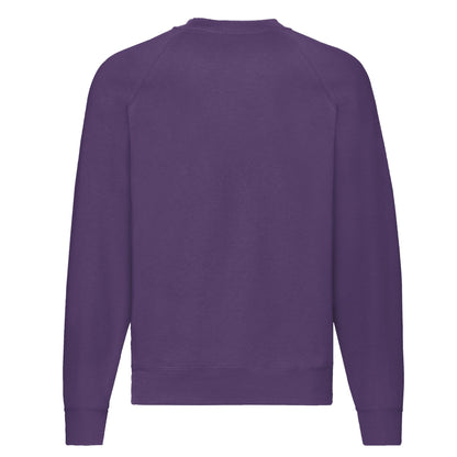 Purple - Back - Fruit Of The Loom Mens Classic 80-20 Raglan Sweatshirt