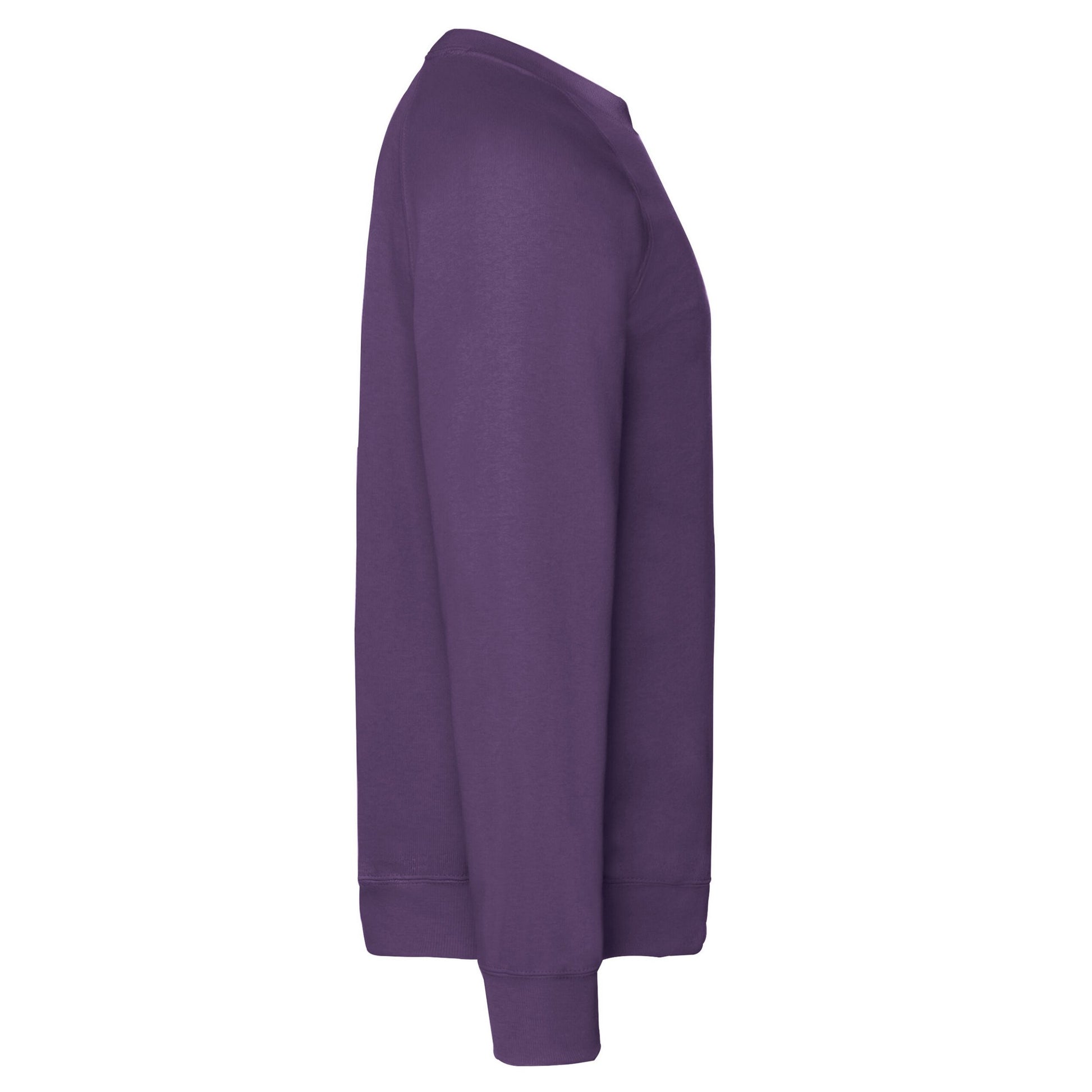 Purple - Side - Fruit Of The Loom Mens Classic 80-20 Raglan Sweatshirt